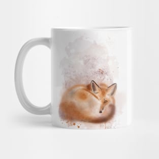 sleepy fox watercolor painting Mug